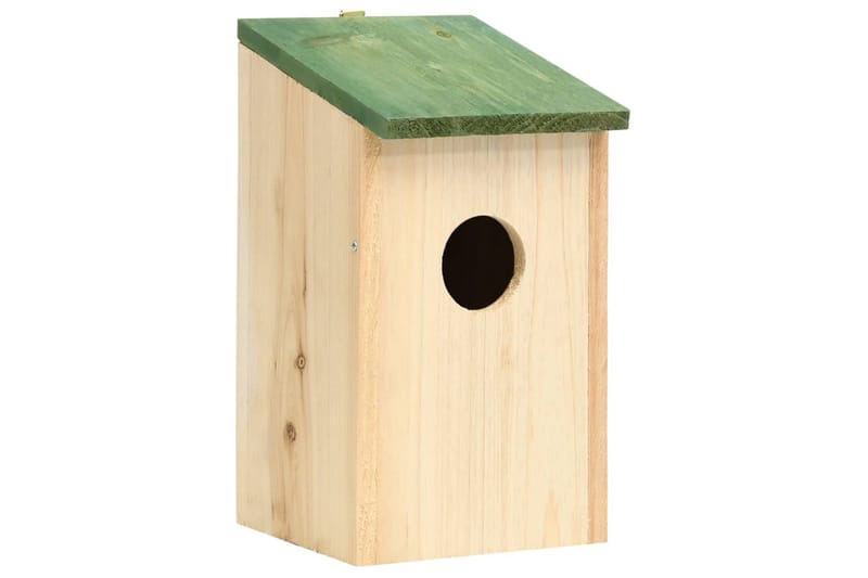 Fuglehuse 10 stk. 12x12x22 cm massivt fyrretræ - Brun - Have - Udendørs miljø - Havedekoration - Fuglebræt & fuglehuse