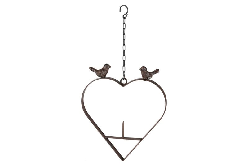 HI foderophæng til fugle 23,5 cm hjerteformet brun - Brun - Fuglebræt & fuglehuse