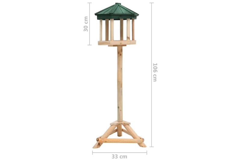 Stående fuglefoderhus 33x106 cm massivt fyrretræ - Brun - Have - Udendørs miljø - Havedekoration - Fuglebræt & fuglehuse