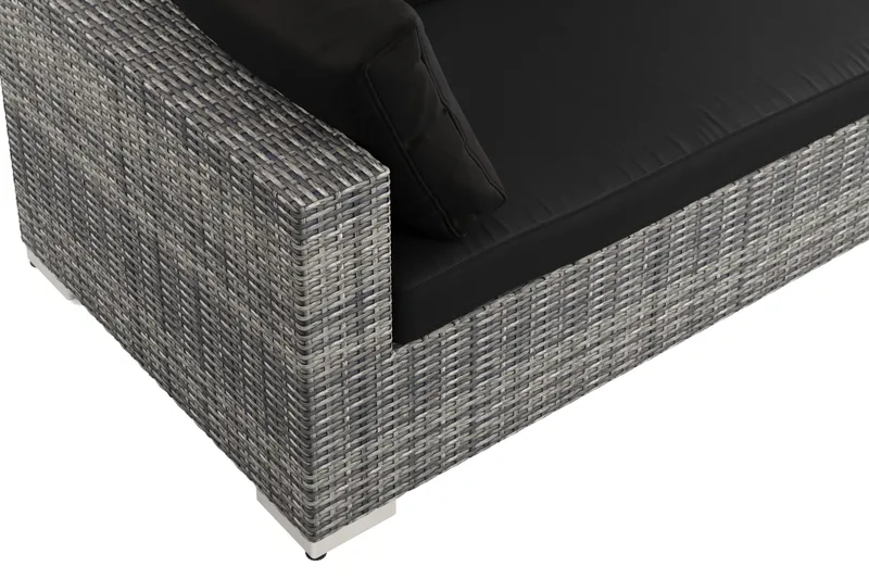 Bahamas Højremodul Udendørs 140 cm i Polyrattan - Grå - Havemøbler - Loungemøbler - Moduler - Højremodul havesofa