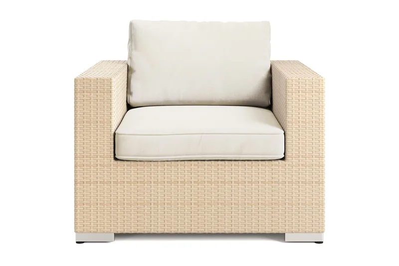 Bahamas Lounge Lænestol Udendørs i Polyrattan - Beige - Havemøbler - Loungemøbler - Loungestol udendørs