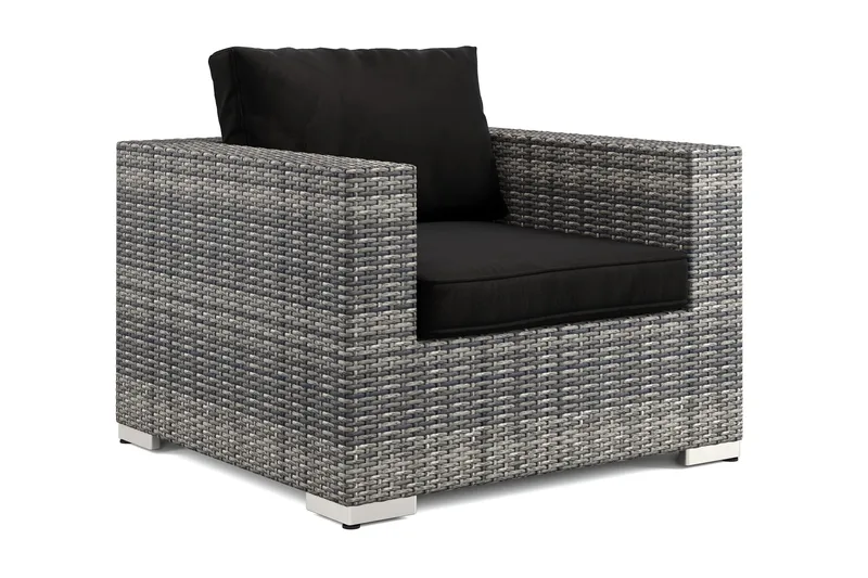 Bahamas Lounge Lænestol Udendørs i Polyrattan, Grå