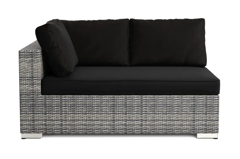 Bahamas Venstremodul Udendørs 140 cm i Polyrattan - Grå - Havemøbler - Loungemøbler - Moduler - Højremodul havesofa