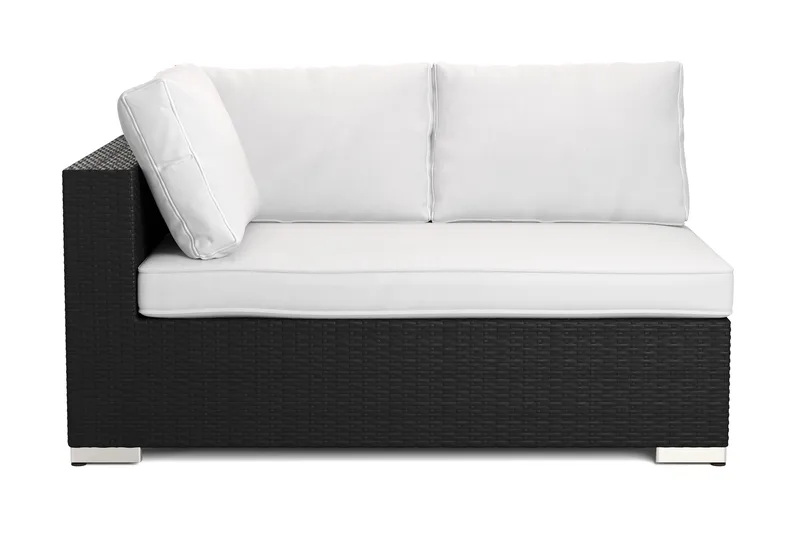 Bahamas Venstremodul Udendørs 140 cm i Polyrattan, Sort