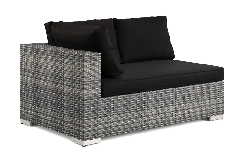 Bahamas Venstremodul Udendørs 140 cm i Polyrattan - Grå - Havemøbler - Loungemøbler - Moduler - Højremodul havesofa