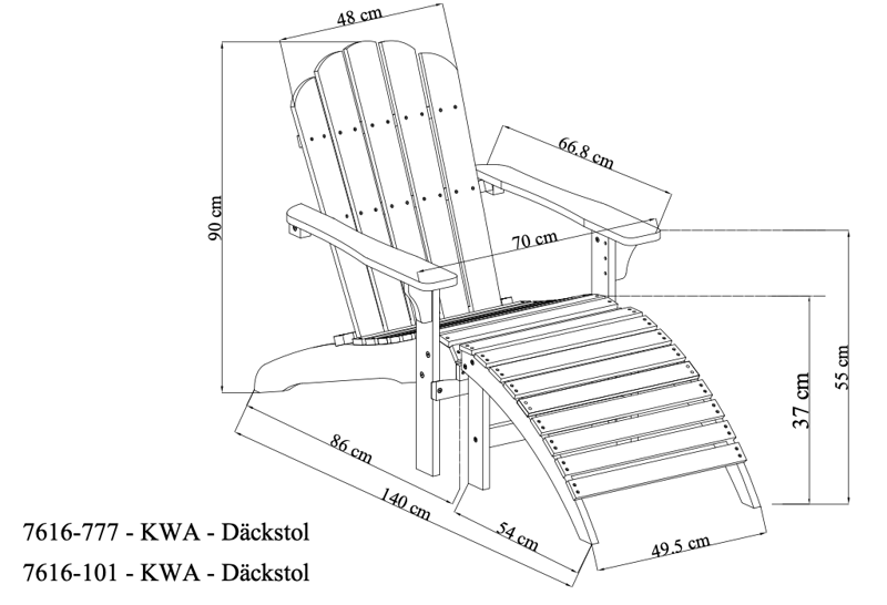 Dækstol Udendørs - Hvid - Havemøbler - Havestole - Solstole - Dækstol