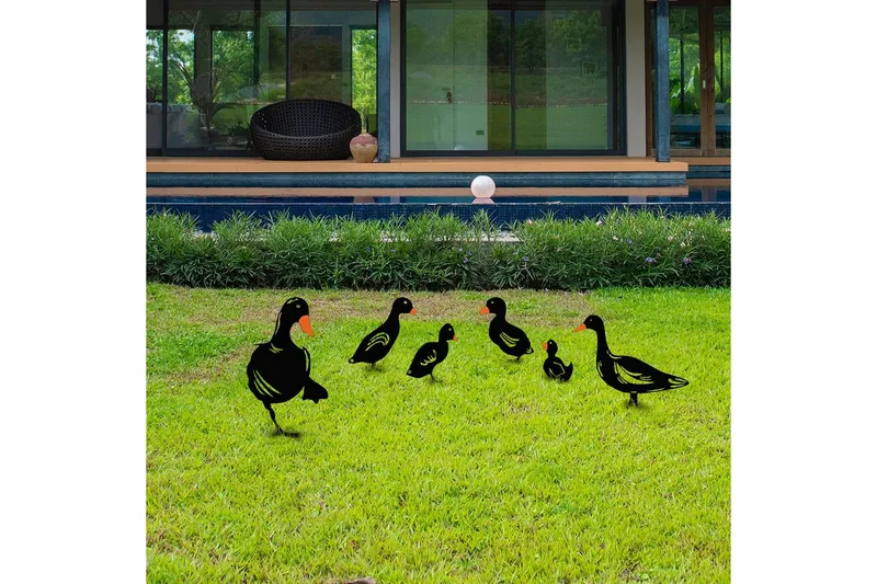 Dekorativt Have Metal Tilbehørssæt Ænder Sort - Sort - Have - Udendørs miljø - Havedekoration - Havefigurer & havedekoration - Plastikdyr