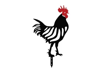 Dekorativt Have Metal Tilbehørssæt Kyllingefamilie Sort Seks stykker - Seks stykker - Have - Udendørs miljø - Havedekoration - Havefigurer & havedekoration
