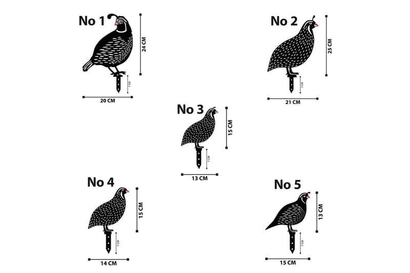 Dekorativt Have Metal Tilbehørssæt Vagtler Sort - Sort - Have - Udendørs miljø - Havedekoration - Havefigurer & havedekoration - Havestatuer