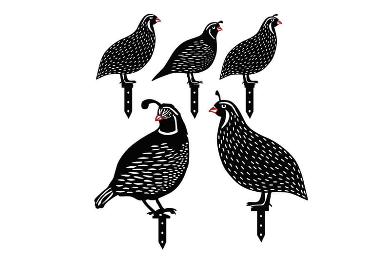 Dekorativt Have Metal Tilbehørssæt Vagtler Sort, Sort