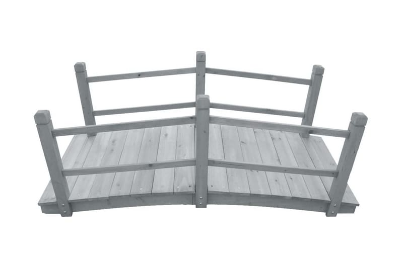 Gangbro til haven 140x60x56 cm massivt fyrretræ grå - Grå - Have - Udendørs miljø - Havedekoration - Havefigurer & havedekoration - Haveskulptur