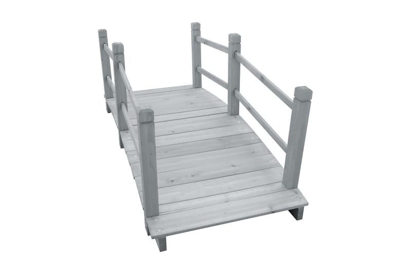 Gangbro til haven 140x60x56 cm massivt fyrretræ grå - Grå - Have - Udendørs miljø - Havedekoration - Havefigurer & havedekoration - Haveskulptur