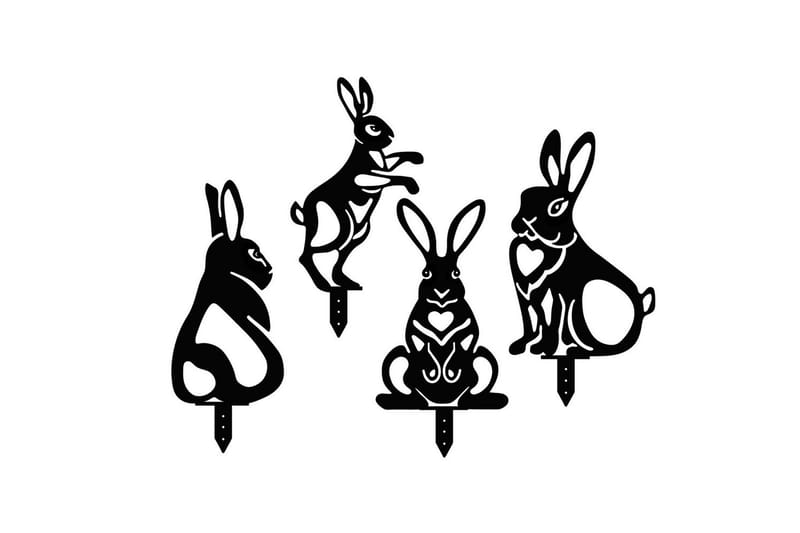 Harnor dekorativt havemetal tilbehørssæt - Sort - Have - Udendørs miljø - Havedekoration - Havefigurer & havedekoration - Havestatuer