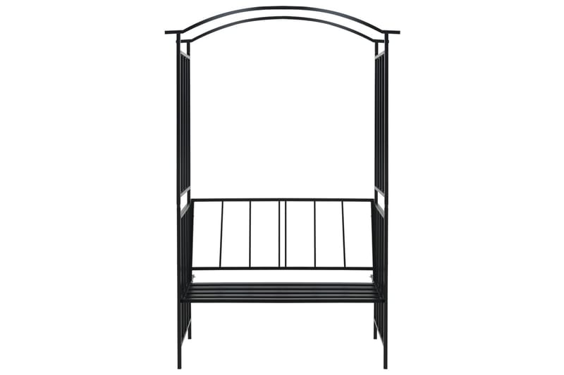 Havebue Med Bænk 114X45X205 cm Jern Sort - Have - Udendørs miljø - Havedekoration - Havefigurer & havedekoration