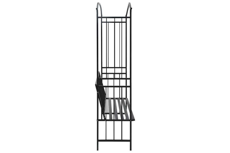 Havebue Med Bænk 114X45X205 cm Jern Sort - Have - Udendørs miljø - Havedekoration - Havefigurer & havedekoration