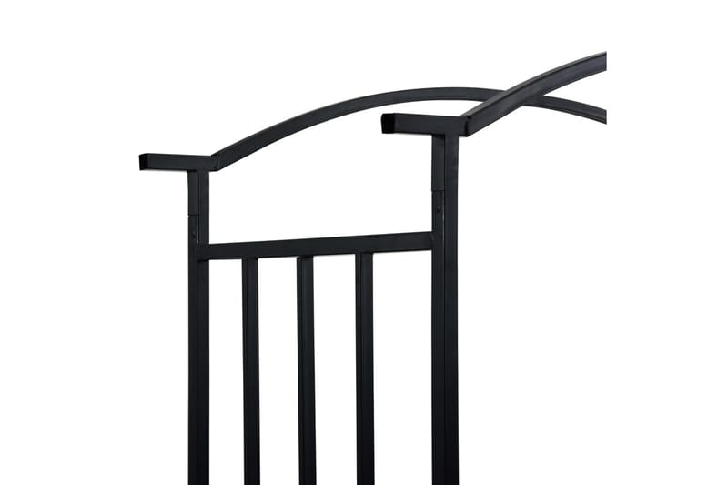 Havebue Med Bænk 114X45X205 cm Jern Sort - Have - Udendørs miljø - Havedekoration - Havefigurer & havedekoration