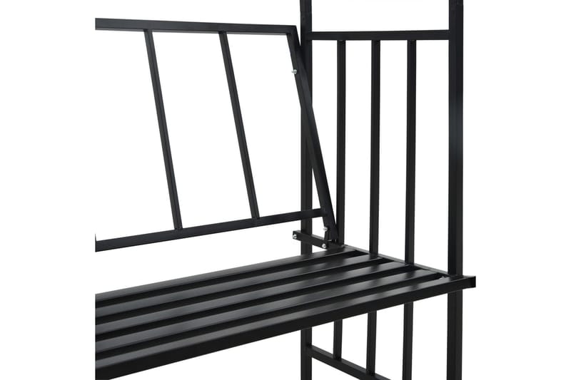 Havebue Med Bænk 114X45X205 cm Jern Sort - Have - Udendørs miljø - Havedekoration - Havefigurer & havedekoration