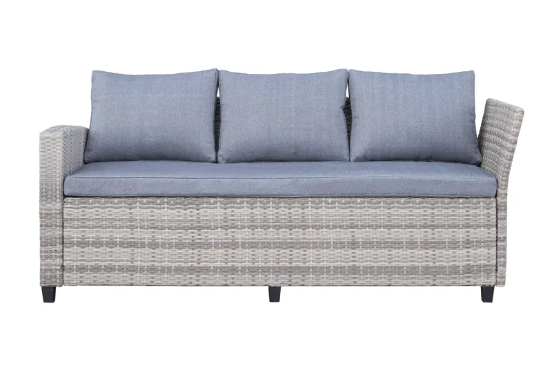 James Light Stor L-formet Vendbar Loungegruppe til Udendørs i Kunstrotting med Opbevaring og Grå Hynder - Grå - Have - Udendørs miljø - Altan & terrasse - Altanmøbler