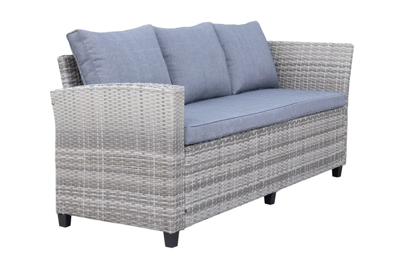 James Light Stor L-formet Vendbar Loungegruppe til Udendørs i Kunstrotting med Opbevaring og Grå Hynder - Grå - Have - Udendørs miljø - Altan & terrasse - Altanmøbler