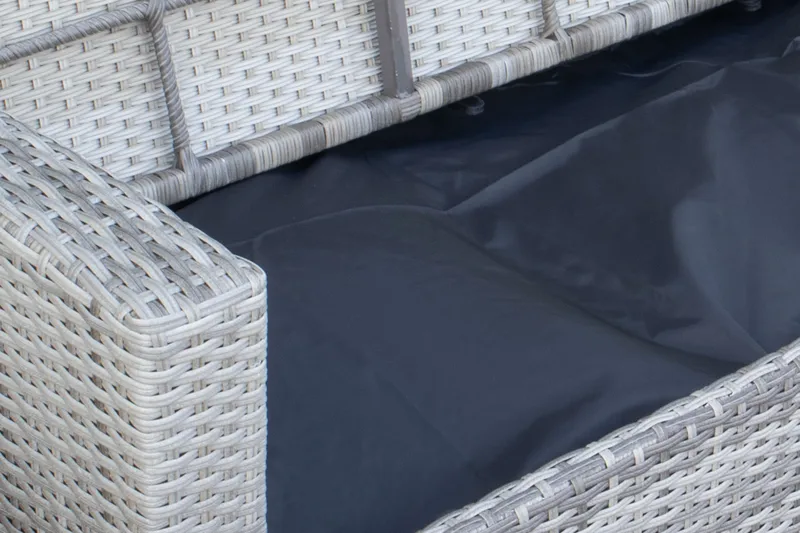 James Light Stor L-formet Vendbar Loungegruppe til Udendørs i Kunstrotting med Opbevaring og Grå Hynder - Grå - Have - Udendørs miljø - Altan & terrasse - Altanmøbler