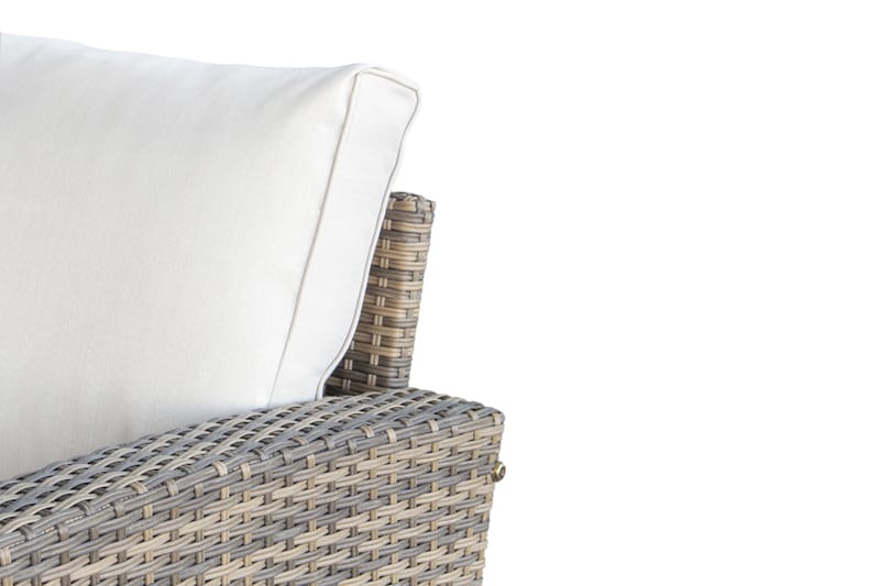 James Light Stor L-formet Vendbar Loungegruppe til Udendørs i Kunstrotting med Opbevaring og Hvide Hynder - Natur - Have - Udendørs miljø - Altan & terrasse - Altanmøbler