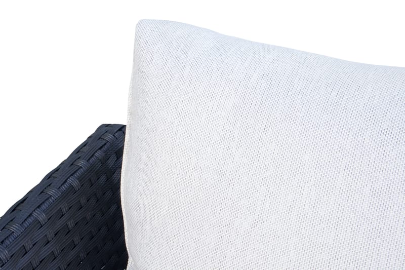 James Light Stor L-formet Vendbar Loungegruppe til Udendørs i Kunstrotting med Opbevaring og Hvide Hynder - Sort - Have - Udendørs miljø - Altan & terrasse - Altanmøbler