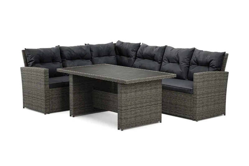 James loungegruppe til udendørs brug venstre – 5-personers sofagruppe i polyrattan - Grå - Have - Udendørs miljø - Altan & terrasse - Altanmøbler