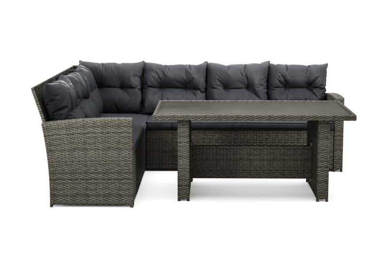 James loungegruppe til udendørs brug venstre – 5-personers sofagruppe i polyrattan, Grå