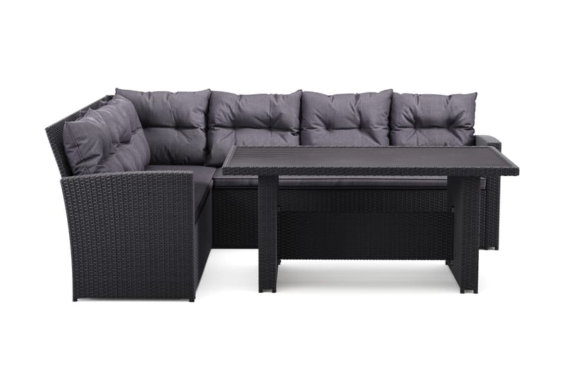 James Loungegruppe Udendørs Venstre – 5-personers Sofagruppe i Polyrattan - Sort - Have - Udendørs miljø - Altan & terrasse - Altanmøbler