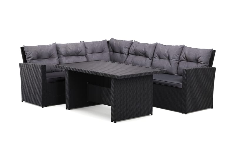 James Loungegruppe Udendørs Venstre – 5-personers Sofagruppe i Polyrattan - Sort - Have - Udendørs miljø - Altan & terrasse - Altanmøbler