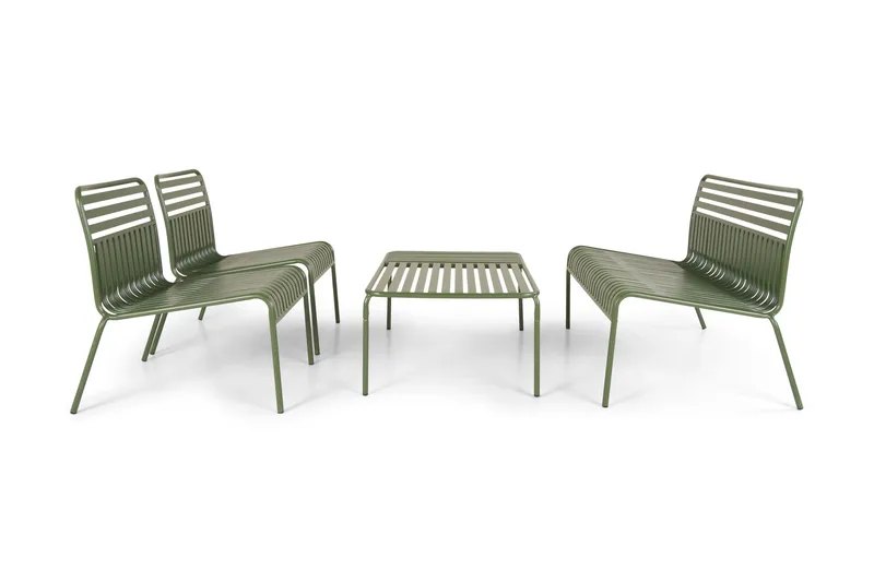 Jarva lille 4-personers sofasæt til udendørsbrug i metal - Oliv - Have - Udendørs miljø - Altan & terrasse - Altanmøbler