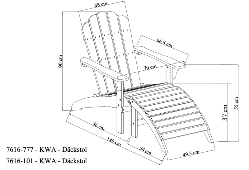 Landet dækstol udendørs - Hvid - Havemøbler - Havestole - Solstole - Dækstol