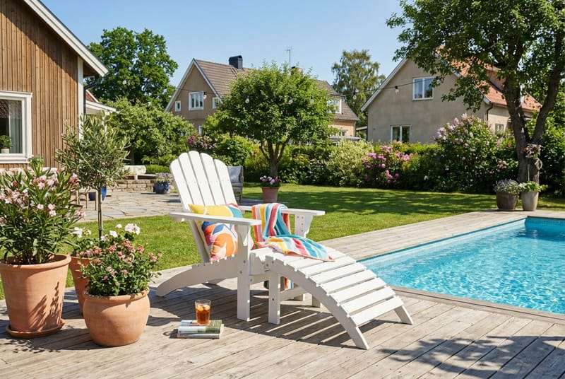 Landet dækstol udendørs - Hvid - Havemøbler - Havestole - Solstole - Dækstol