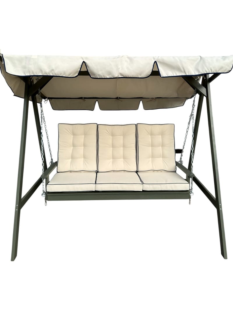 Landet Hammock Gyngestol med tag i akacietræ inklusiv hynder 195x125x159 - Mørkegrøn - Havemøbler - Havesofaer & bænke - Hængesofaer