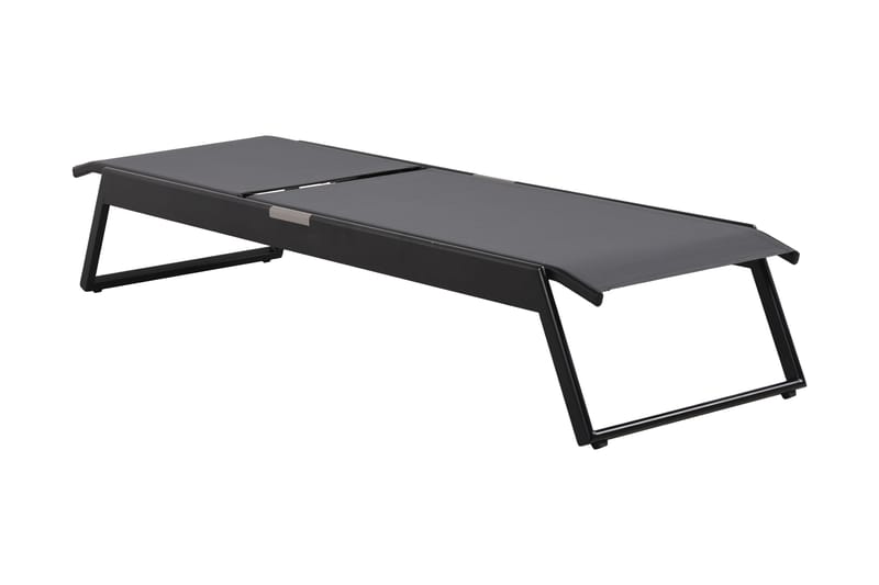 Monaco solseng med justerbar ryg i aluminium, grå tekstil - Sort - Havemøbler - Havestole - Solseng & solvogn