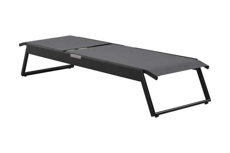 Monaco solseng med justerbar ryg i aluminium, grå tekstil - Sort - Havemøbler - Havestole - Solseng & solvogn