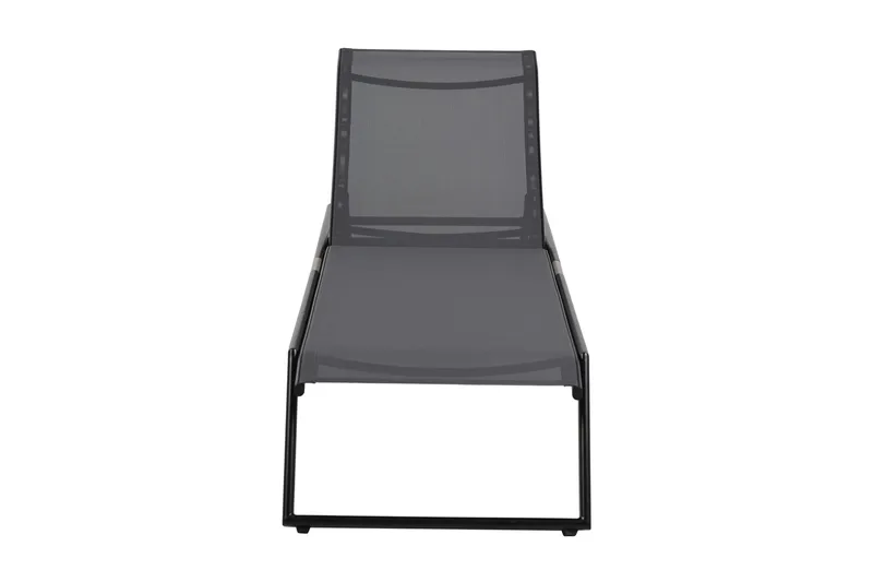 Monaco solseng med justerbar ryg i aluminium, grå tekstil - Sort - Havemøbler - Havestole - Solseng & solvogn
