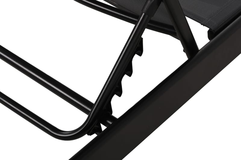 Monaco solseng med justerbar ryg i aluminium, grå tekstil - Sort - Havemøbler - Havestole - Solseng & solvogn