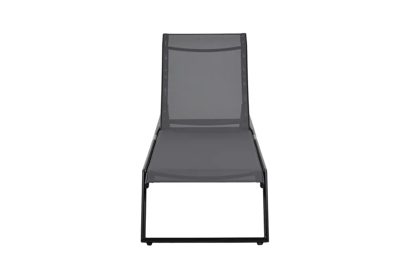 Monaco solseng med justerbar ryg i aluminium, grå tekstil - Sort - Havemøbler - Havestole - Solseng & solvogn