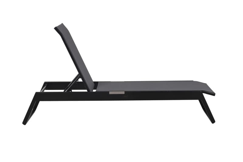 Monaco solseng med justerbar ryg i aluminium, grå tekstil - Sort - Havemøbler - Havestole - Solseng & solvogn