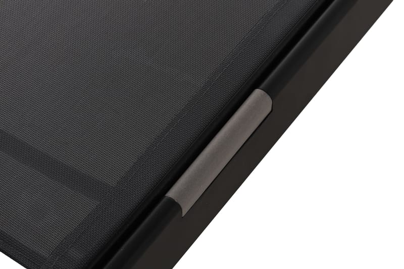 Monaco solseng med justerbar ryg i aluminium, grå tekstil - Sort - Havemøbler - Havestole - Solseng & solvogn