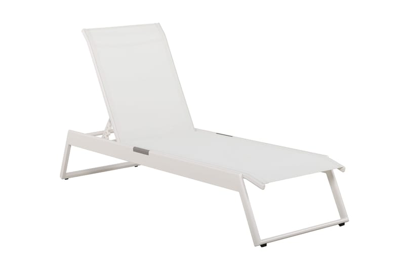Monaco solseng med justerbar ryg i aluminium, hvid tekstil - Hvid - Havemøbler - Havestole - Solseng & solvogn