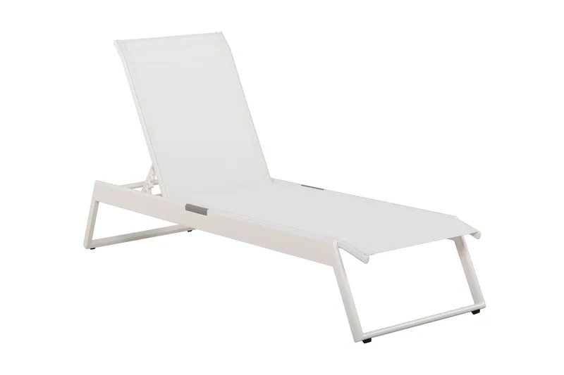 Monaco solseng med justerbar ryg i aluminium, hvid tekstil, Hvid