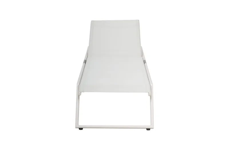 Monaco solseng med justerbar ryg i aluminium, hvid tekstil - Hvid - Havemøbler - Havestole - Solseng & solvogn