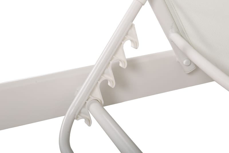 Monaco solseng med justerbar ryg i aluminium, hvid tekstil - Hvid - Havemøbler - Havestole - Solseng & solvogn