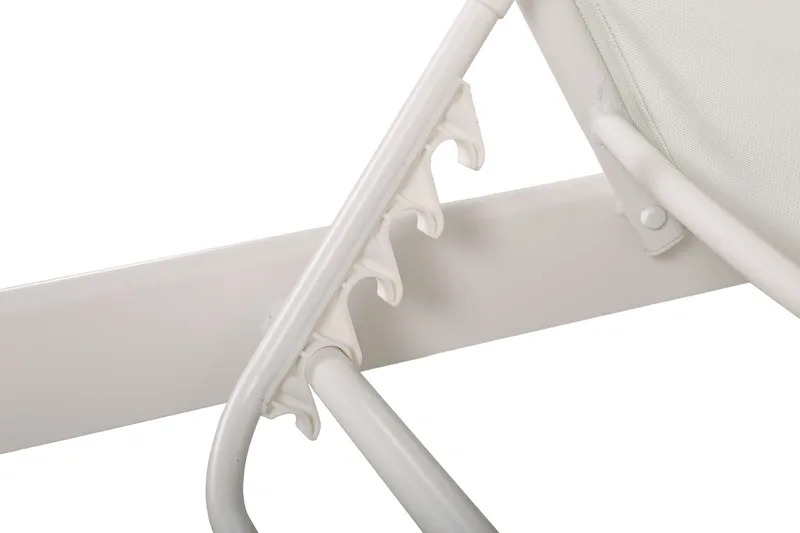 Monaco solseng med justerbar ryg i aluminium, hvid tekstil - Hvid - Havemøbler - Havestole - Solseng & solvogn