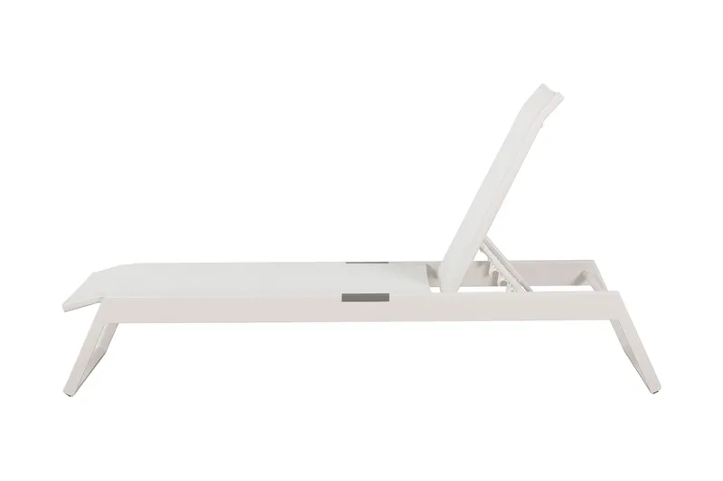 Monaco solseng med justerbar ryg i aluminium, hvid tekstil - Hvid - Havemøbler - Havestole - Solseng & solvogn