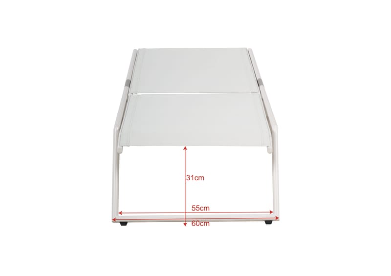 Monaco solseng med justerbar ryg i aluminium, hvid tekstil - Hvid - Havemøbler - Havestole - Solseng & solvogn