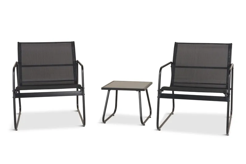 Pelanda cafésæt til udendørs brug, Sort