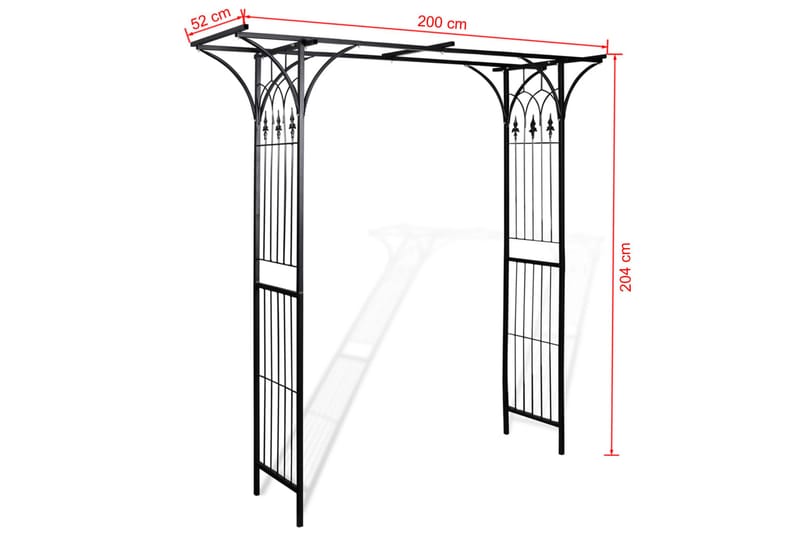 Rosenbue 200 X 52 X 204 Cm - Sort - Rosenbue - Havefigurer & havedekoration